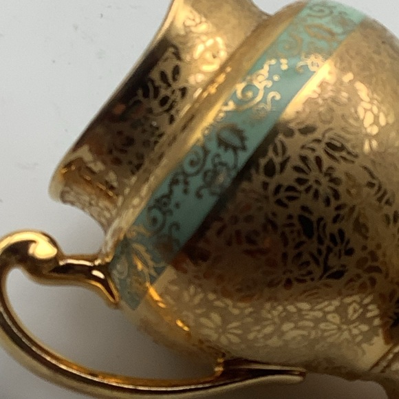 Vintage Le Mieux 24k Gold Hand Decorated Footed Cream Pitcher - Picture 10 of 14